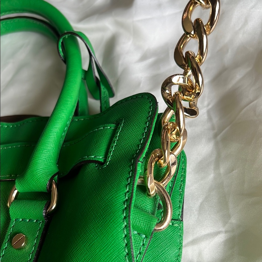 Michael Kors Green Satchel with Gold Hardware - Picture 3 of 11